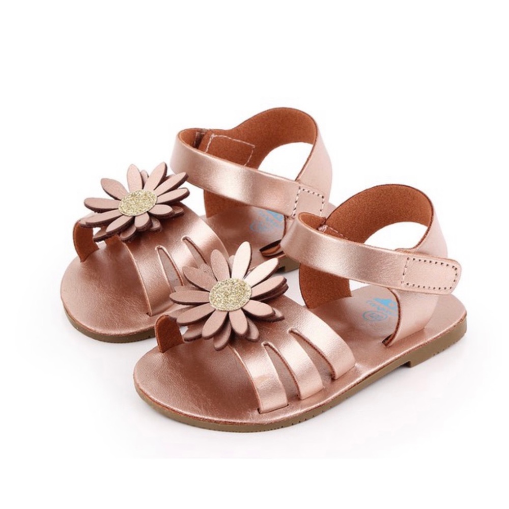 ROSE GOLD FLORAL SANDALS